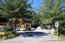 법흥계곡 숲속의 아침 오토캠핑장